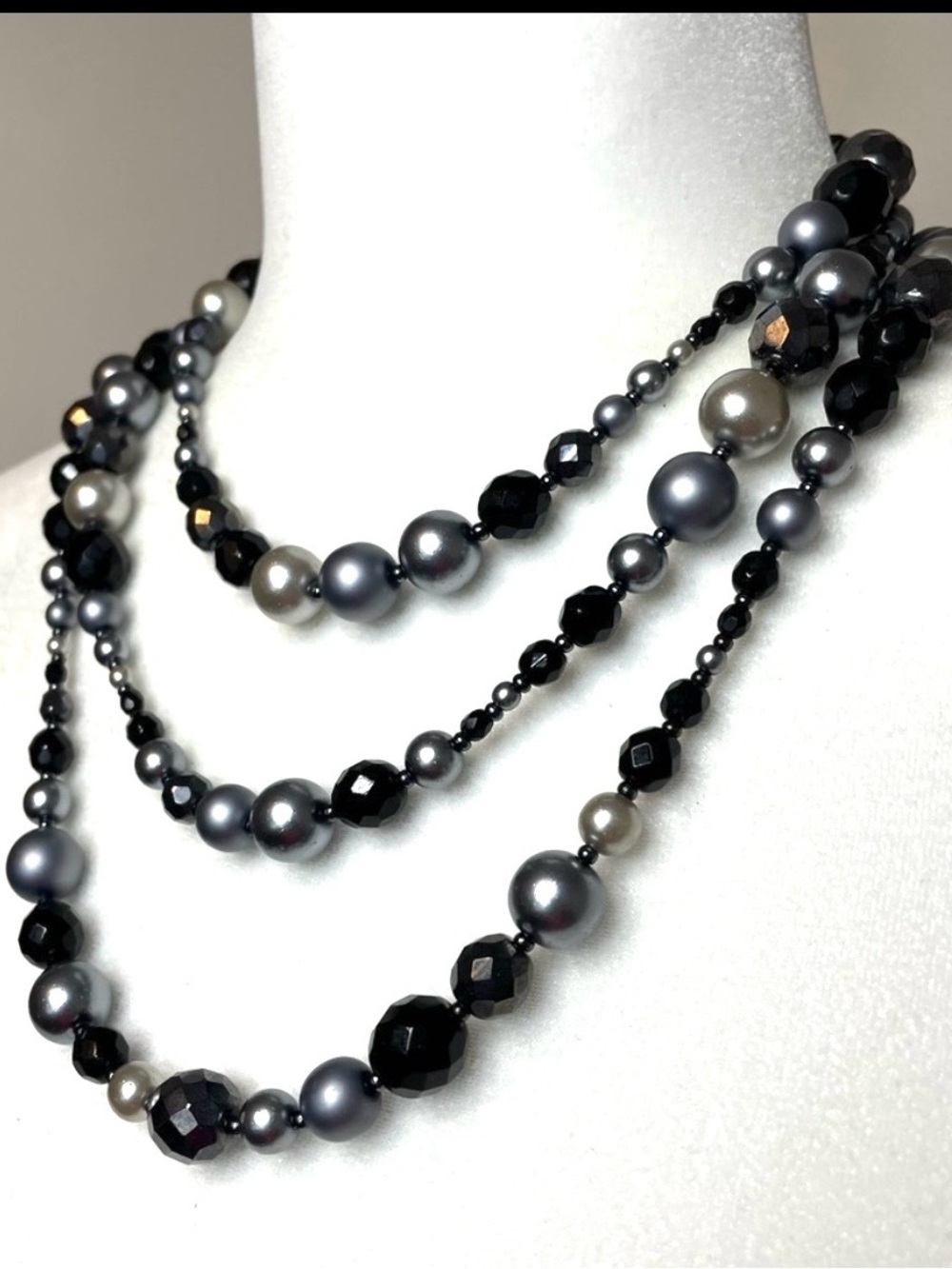 MULTI Layered Pearl and Glass Necklace